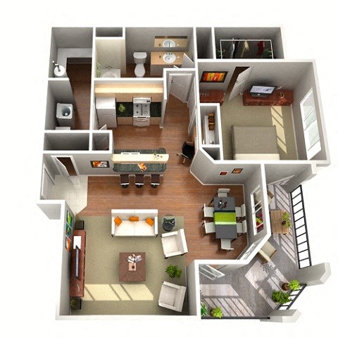 Juniper Floor Plan 1 Bedroom 1 Bath Apartments in Glendale AZ